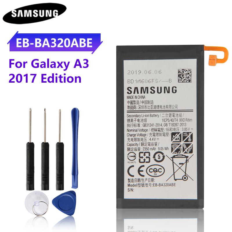 Original Replacement Battery For Samsung GALAXY A3 2017 Edition A320 A320FL A320F A320F/DS A320Y/DS A320Y EB-BA320ABE Battery 2350mAh