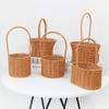 Handwoven Storage Basket Vegetable Flower Plant Hand Baskets Rattan Snack Bread Picnic Basket Desktop Sundries Organizer