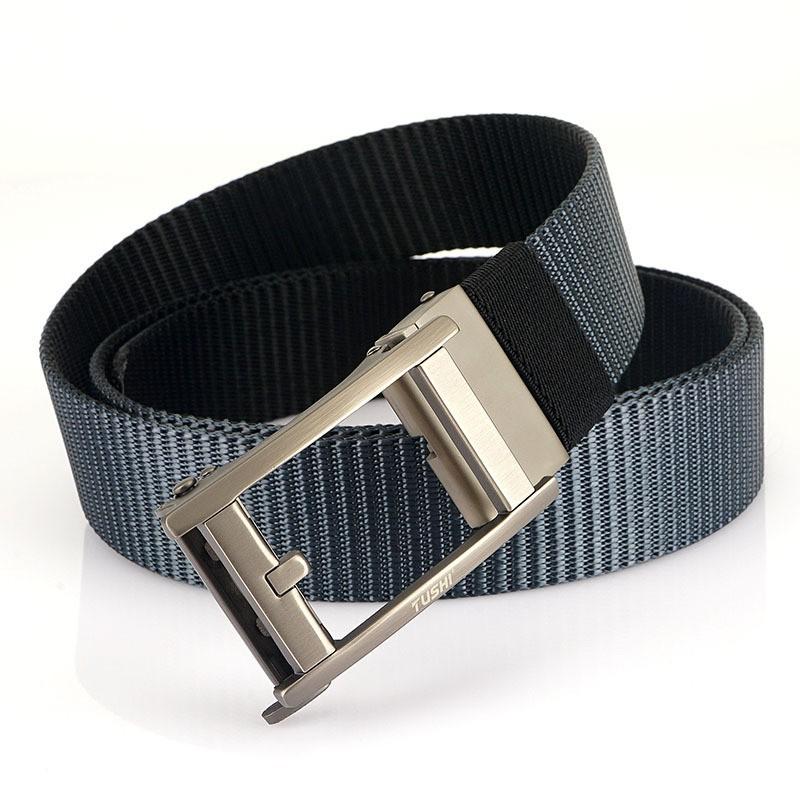 Double-sided Color Nylon Canvas Waist Belt Men s Automatic Rotating Buckle Casual All-match Fashionable Outdoor Pants 120cm