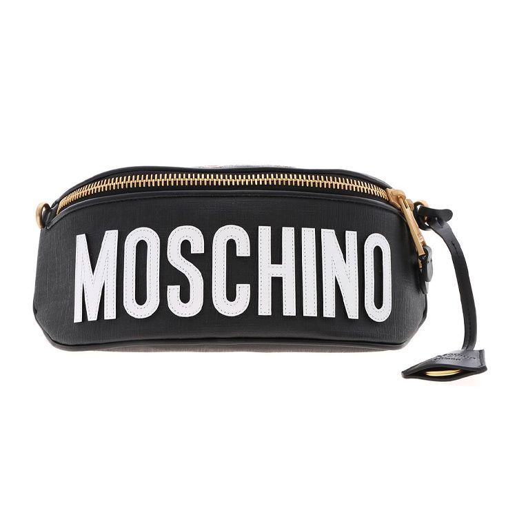 

Moschino Roman Soldier Teddy Bear PU Waist Bag Unisex Waist Bag Black 7-T7718-8210-1555 Basic Set (Bag+Dust Bag)