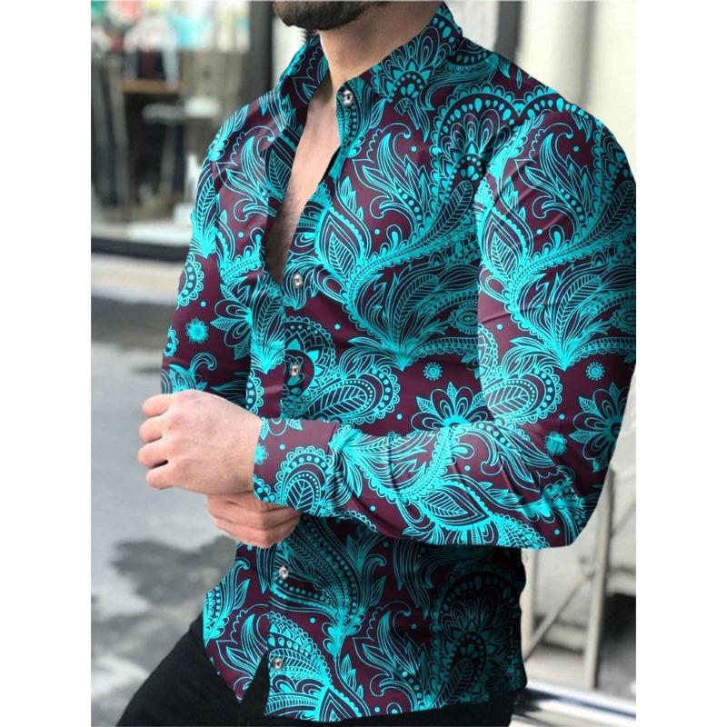 Gradient Men's Clothing Soft and Comfortable Men's Shirt Summer Hawaiian Shirt High Quality Men's Clothing Fashion Button Design