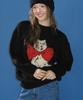 RONRON Ribbon Cat Mohair Pullover Knit Black