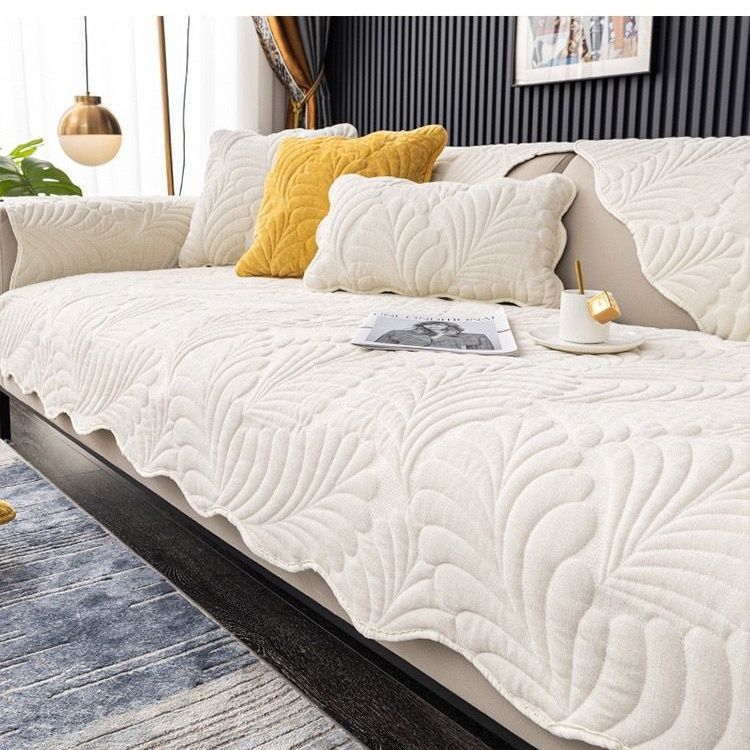 Plantain Leaf Chenille Sofa Cushion Four Seasons With Non-Slip Light Luxury Simple Living Room Seat Cushion Backrest Towel  Can Be Labeled