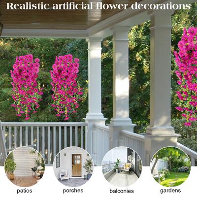 Artificial Hanging Morning Glory Flowers UV Resistant Morning Glory Flowers Vine Indoor Outside Garden Porch Decor