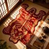 2D Flat Tiger Tiger Carpet Non Slip Creative Floor Mat Retro Area Rug  For Children