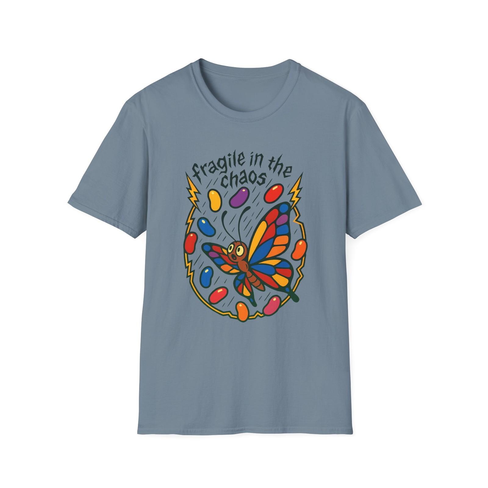 Unisex Softstyle T-Shirt Mens Womens Tees Top Surreal Butterfly Jellybean Rain Neon Chaos Fall Gift S