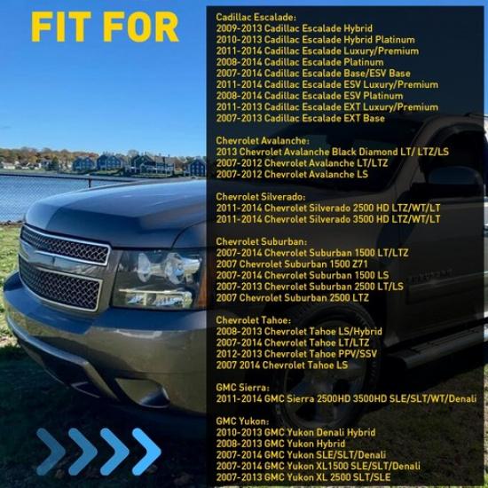 LED Side Mirror Puddle Lights For 07-14 Yukon Sierra Tahoe Avalanche Escalade EV