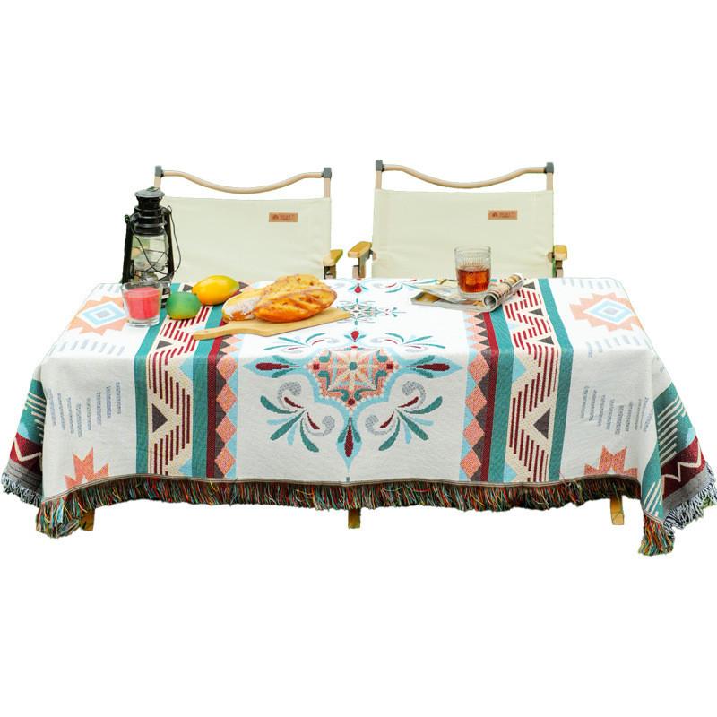 Bohemian Style Outdoor Picnic Blanket With Thick Cotton Linen For Camping And Garden Use