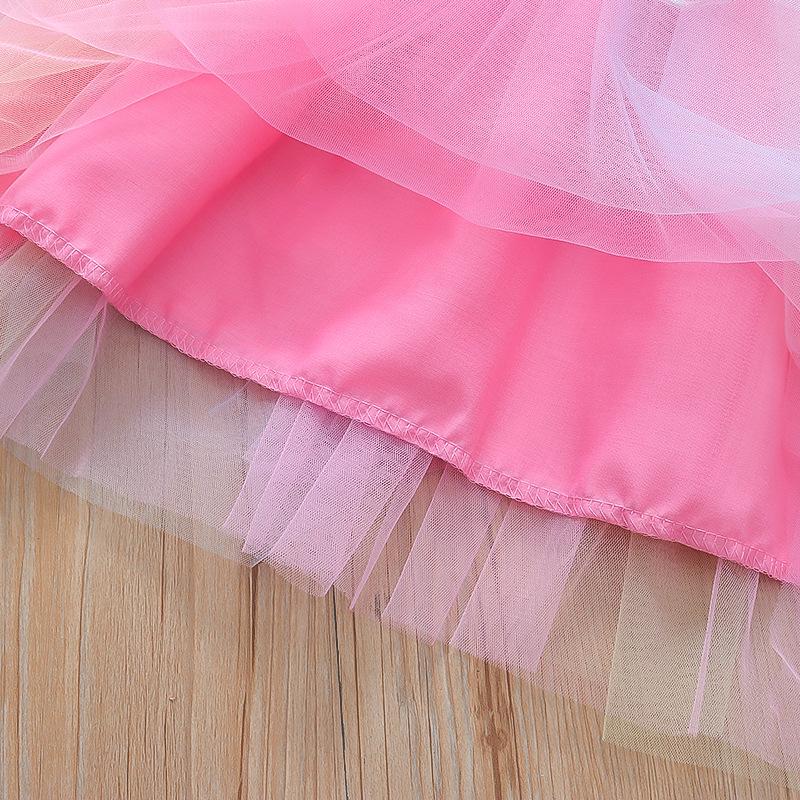 Rainbow Fairy Princess Dress with Puff Skirt and Spaghetti Straps