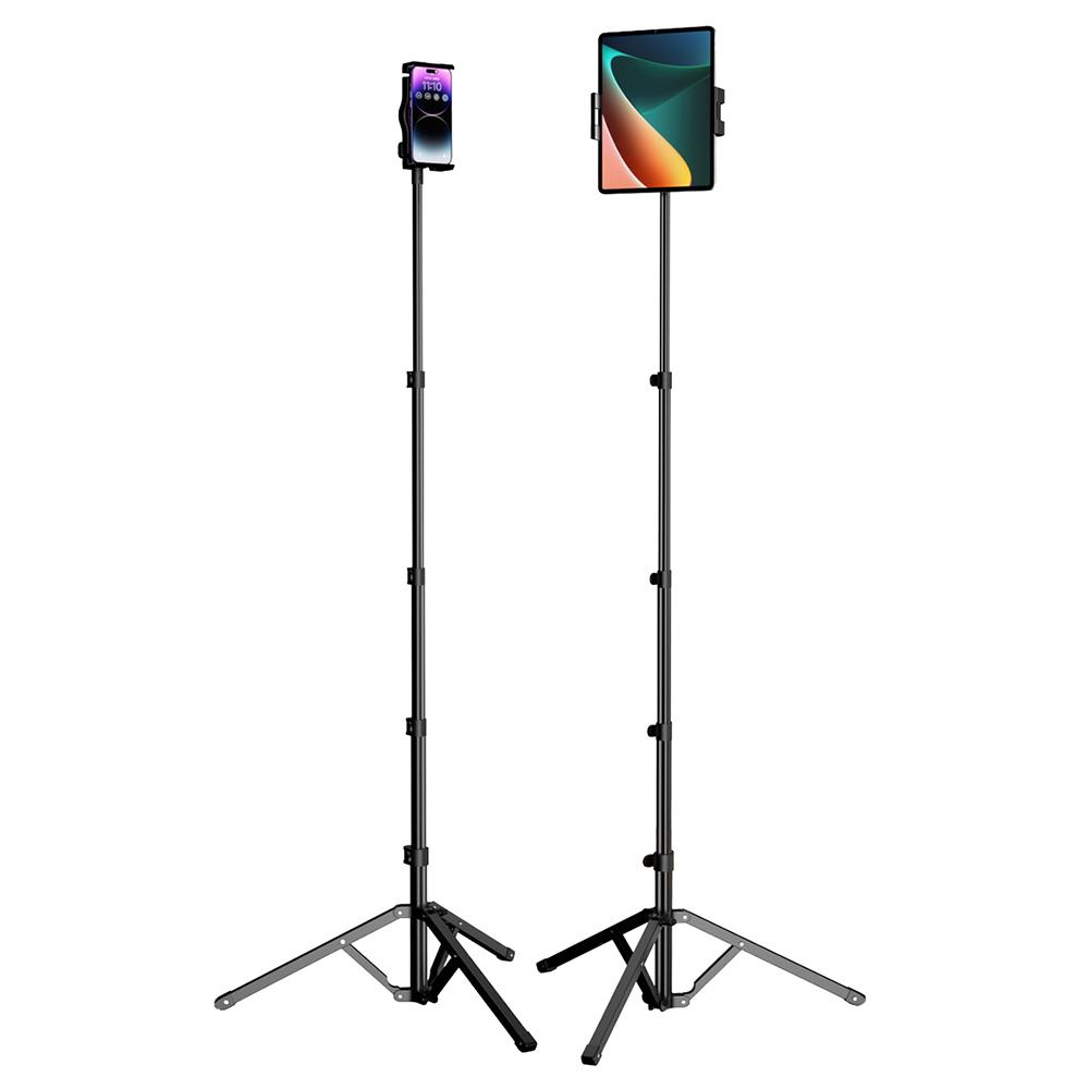 JYX-M566 360 Degree Rotating Phone Holder Adjustable Height Floor Tripod Stand for Tablet