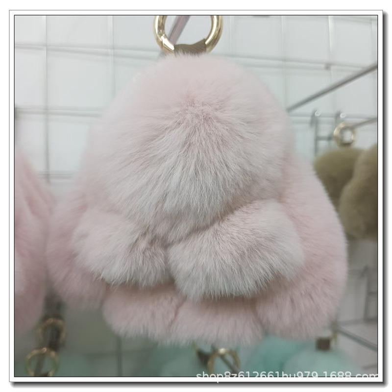 Adorable Ciondolo Portachiavi in Pelliccia di Coniglietto Mini