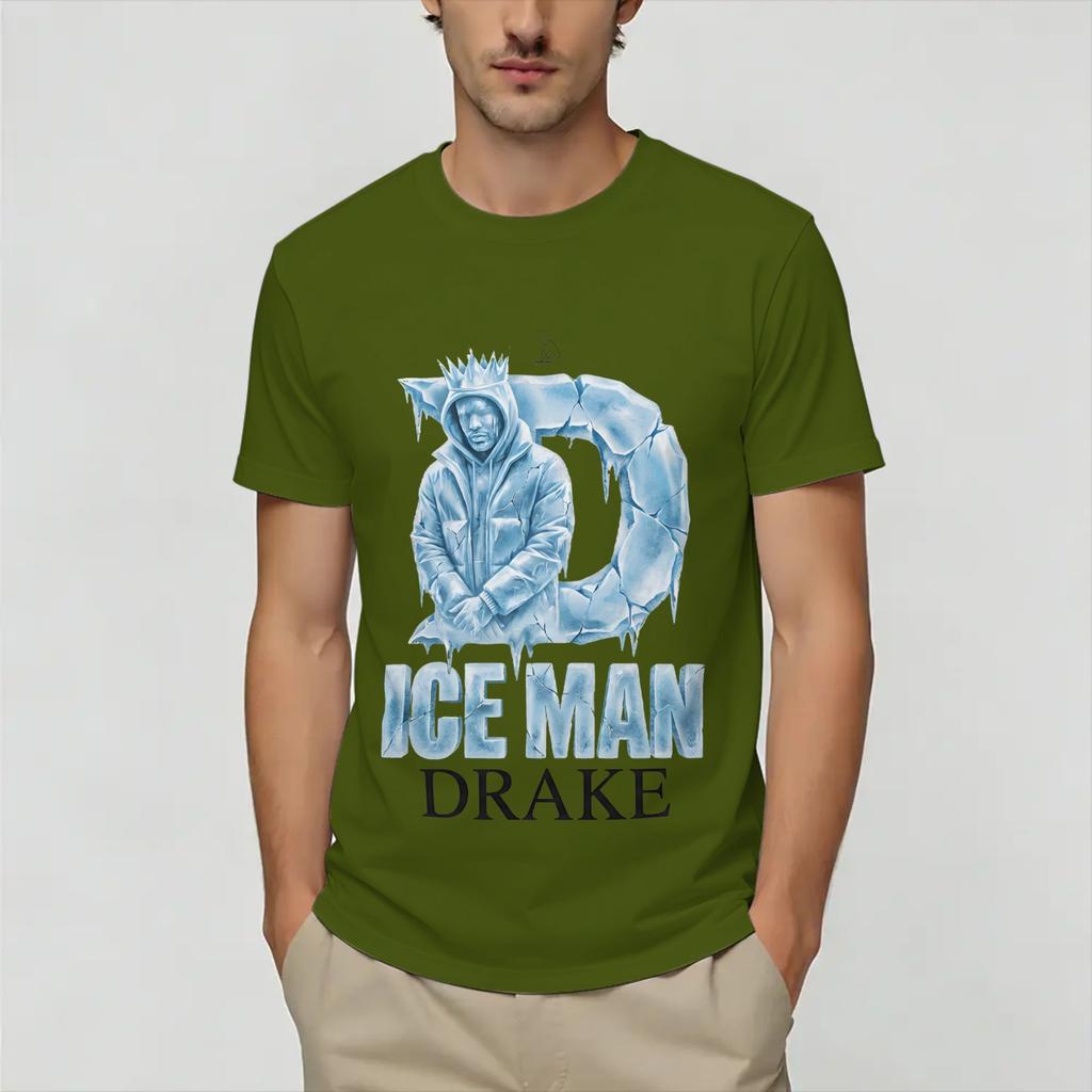 Drakes IceUnisex Unisexs T Shirts Vintage Tee Shirt Short Sleeve Round Neck TShirt Pure Cotton Plus Size Clothes