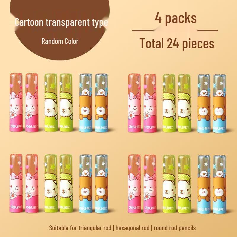 Deli Cartoon Pencil Caps & Grips Set