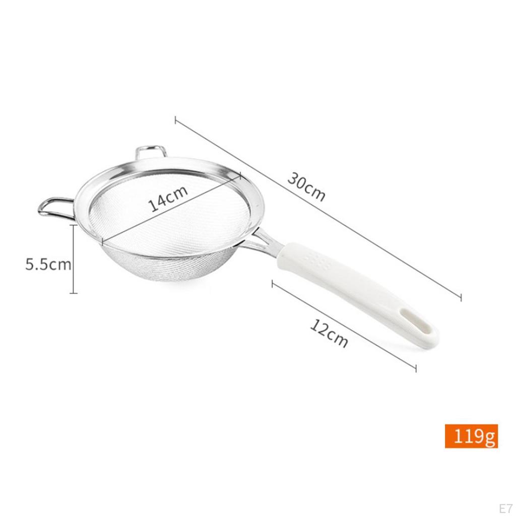 Stainless Steel Fine Mesh Strainer Flour Sieve Strainer, Soy Milk Colander for
