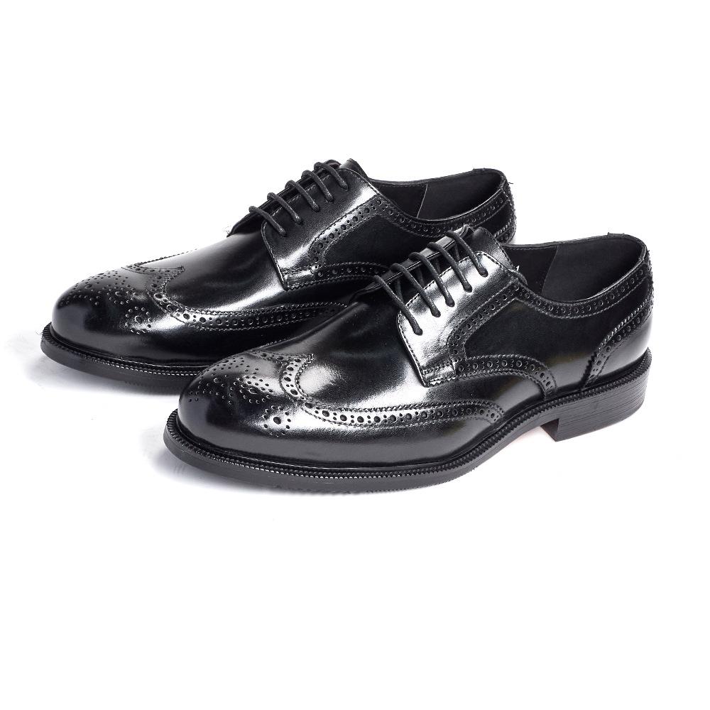 Spring British Style Men'S Leather Shoes Men'S Pointed Leather Shoes Casual Brock Men'S Shoes Business Large Size Leather Shoes