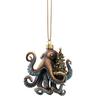 Christmas Octopus Ornament Coastal Holiday Hanging Decoration 2D Acrylic Deep Sea Xmas Tree Ornament Nautical Gift for Ocean Lovers