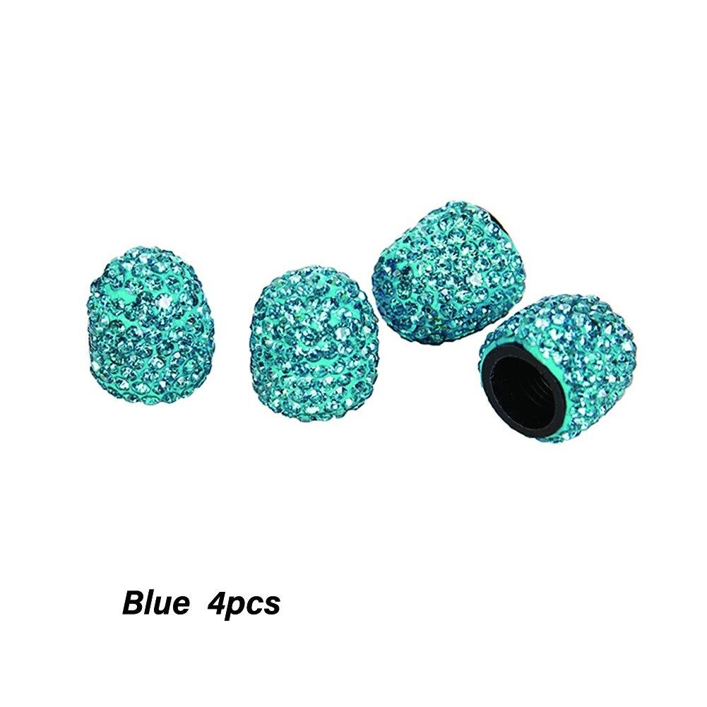4 szt. Kryształowe nakładki na zawory opony samochodowej diamentowe błyszczące pyłoszczelne pokrywa zaworów koła pojazd Bling ozdoby samochodowe Charms Decor akcesoria samochodowe