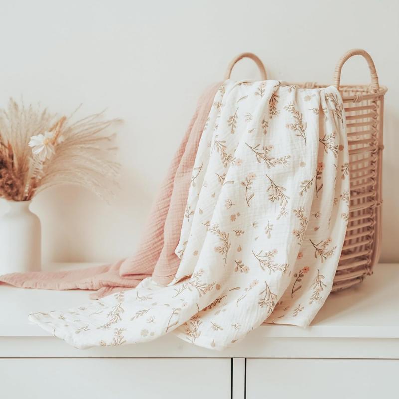 Swaddle Blankets 3 Pack, 100x100cm Muslin Cotton Receiving Blankets for Newborns, Soft Swaddling Blanket for Boys Girls, Crib Stroller Blanket