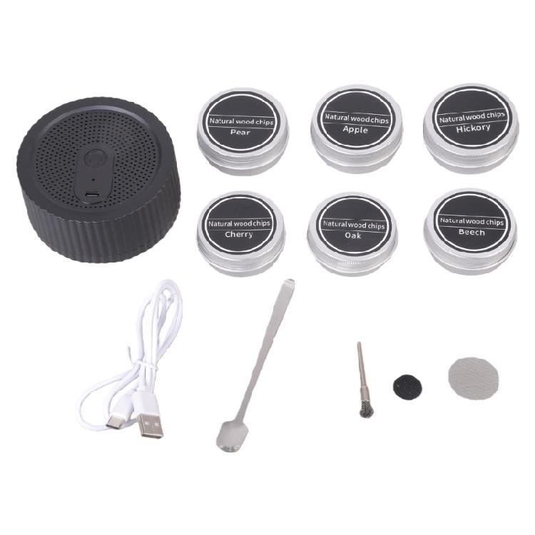 Electric Cocktail Infuser Set with 6 Flavored Wood Chip Automatic USB Charging Smoker Gift for Whiskey Enthusiasts 1