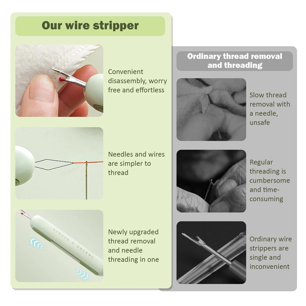 2 In 1 Needle Threaders Sewing Seam Rippers Stitching Remover And Threader Household Manual Sewing Tools Sewing Accessories