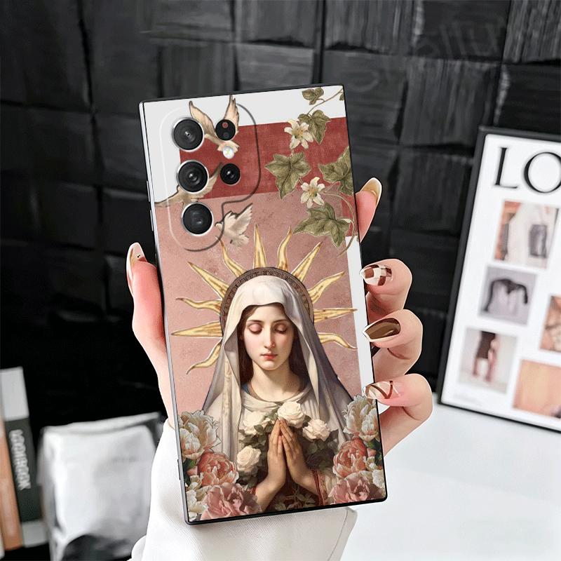 Virgen Mary Virgin De Guadalupe Soft Phone Case for Samsung Galaxy S26 S25 Edge S24 Ultra S23 Plus S22 S21 FE S20 Black Cover Ba
