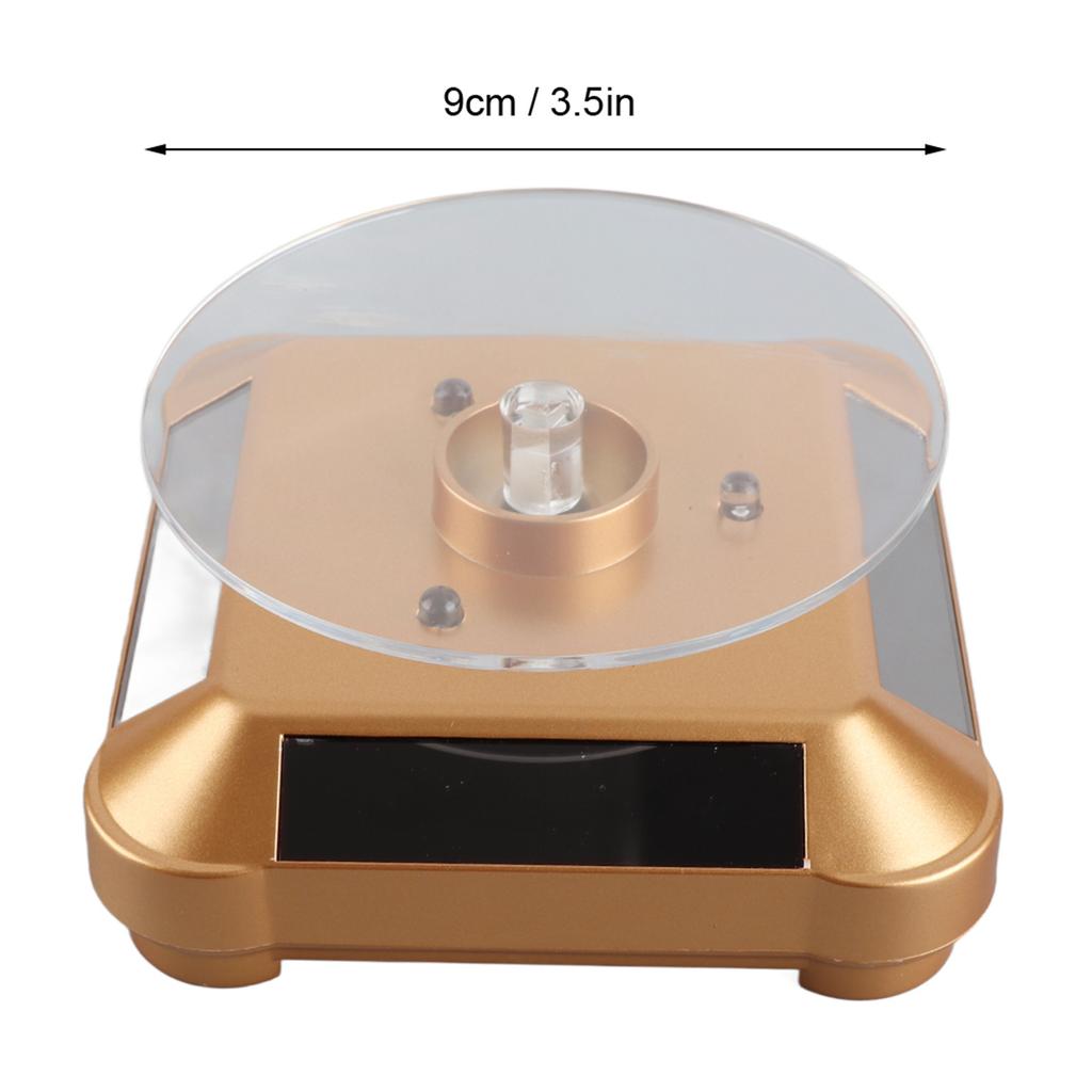 Solar Powered LED Electric Rotating Turntable Display Stand for Jewelry Phone
