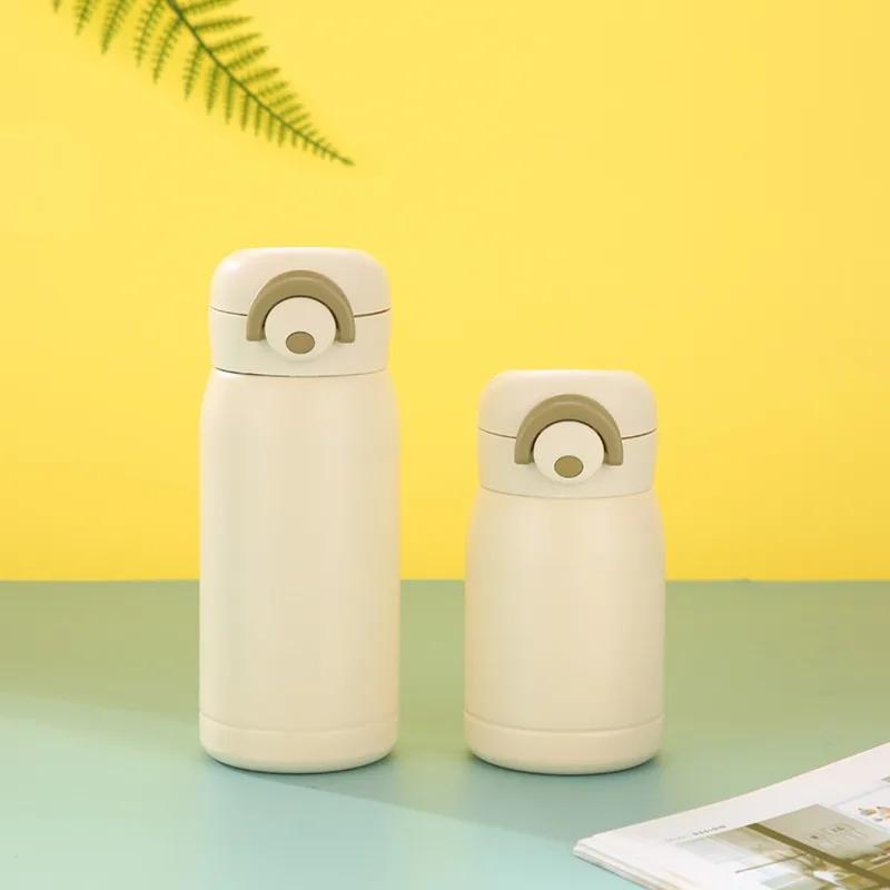 304 Stainless Steel Mini Thermos Cup Portable Small Capacity Pop-up Lock Mug 220/320ml Vacuum Flask Gift