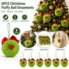 6PCS Santa Hat Christmas Tree Hanging Ornament Fluffy Ball Hanging Ornaments  Holiday Party Decor