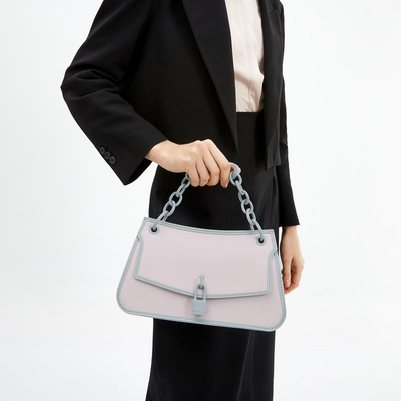 Charles & Keith Metal Lock Decorative PU Handbag Shoulder Bag Crossbody Bag Regular Women Handbags CK2-50781691