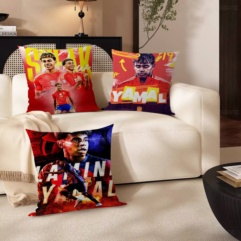 Popular Football Stars L-Lamine Y-Yamal Pillow Cover Design Cushion Cover Decor Holiday Decorati