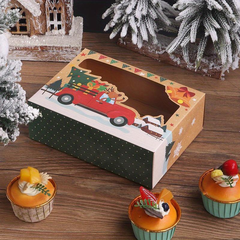 12pcs/set,4 Patterns(3pcs for Each Pattern),donut Packing Box,cupcake Box,window Transparent Mousse Box,dessert Packing Box,egg Tart Box