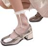 French Mary Jane Shoes For Women With Buckle Closure And Block Heel Perfect For Summer Casual Wear