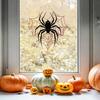 Static Glass Sticker Reusable Halloween Window Decal Black Spider Red Web Pattern Window