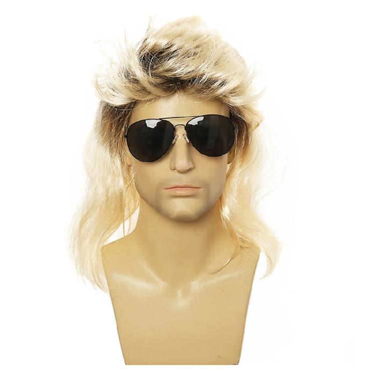 80s Disco Costume Accessories Hippie Glasses Curly Rock Wig Necklace for Unisex