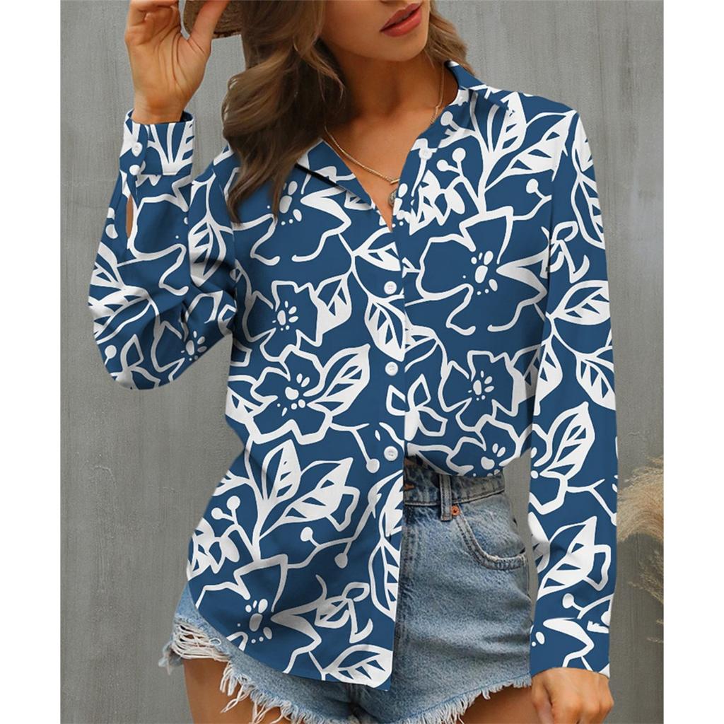 Elegant women's holiday casual women's shirt long sleeved women's shirt temperament fashionable top