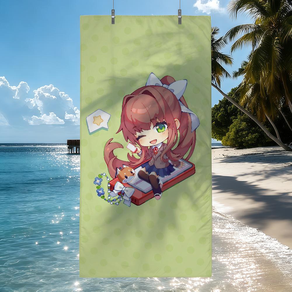 Game Anime cartoon D-DDLC Towel Quick Drying Beach Towels Are Suitable For Swimming Pools Camping Yoga And The Gym