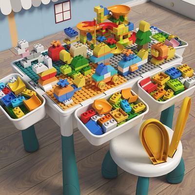 Compatible Educational Toys 3-6 Years Old Douyin Kuaishou Children'S Building Block Table Large Particles Multifunctional Large