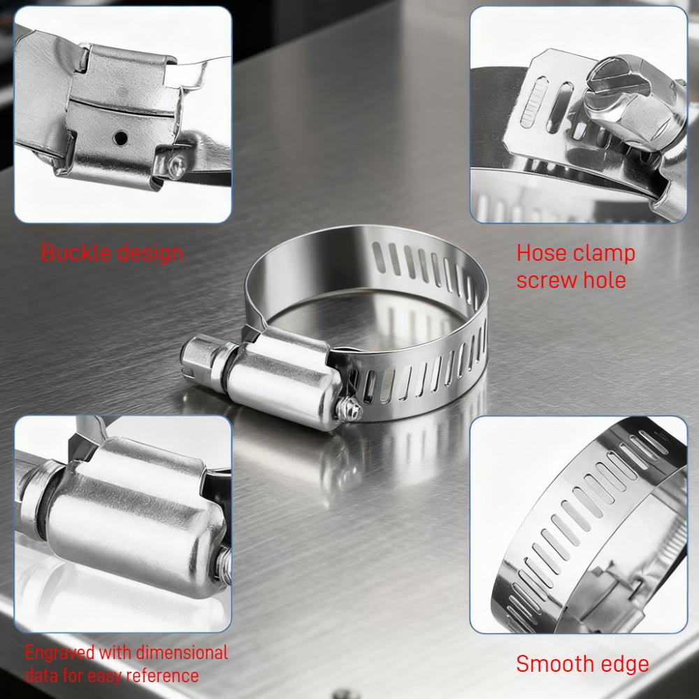 Adjustable Automotive Hose Clamp, American Style Strong Clamp Combination Joint Clamp Ring, Suitable for Industrial, Automotive
