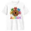 Sunflower Puzzle Respect Love Support Autism T Shirt For Couple Summer T Shirts O Neck Fashion Tees Plus Size Wholesale Clothing