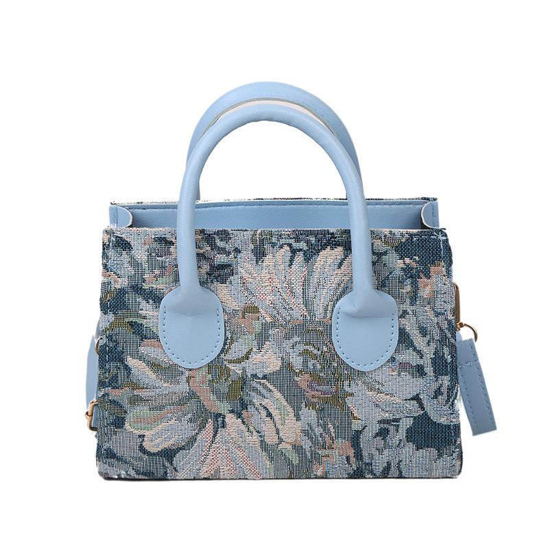 Yogodlns Floral Graphic Satchel Bag For Women Fashion Small Square Bag Fashion Portable Handbag Designer Shoulder Crossbody Bags