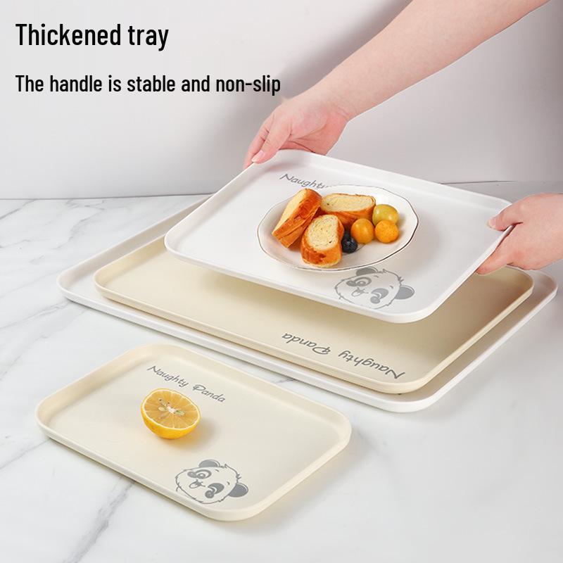 Creamy Cartoon Panda Rectangular Dessert Tray
