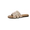 Pearl sandals summer flat comfortable women's shoes with skirt comfortable slippers one piece