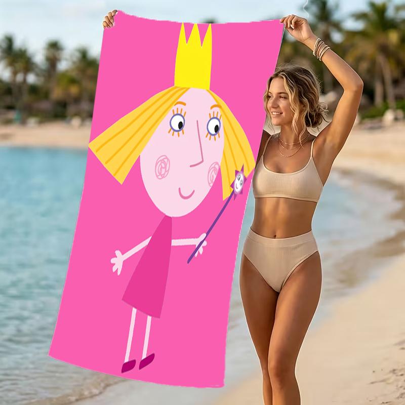 Serviette de plage motif Le Petit Royaume de Ben et Holly - douce, absorbante, lavable en machine Légère et moderne, pour la natation, Essentiels de voyage