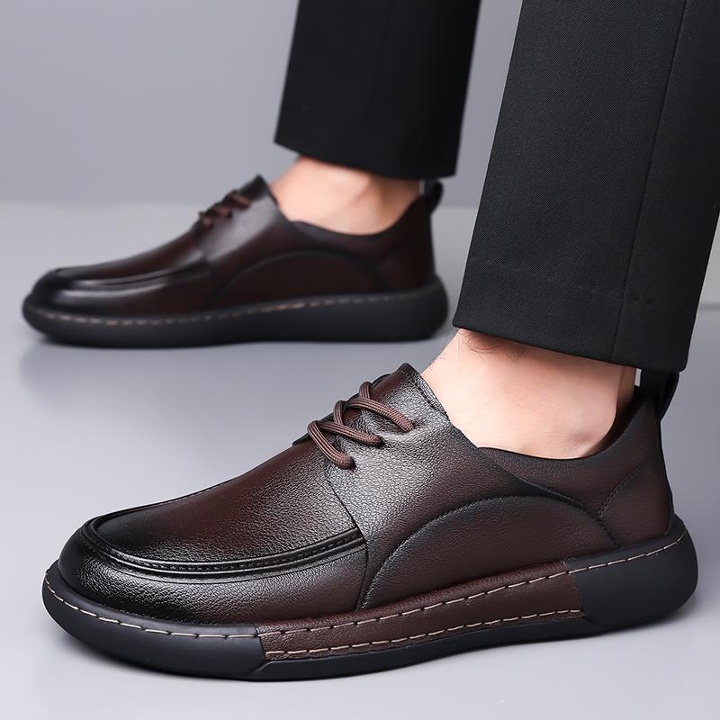Fashion Business Flat Brown Oxford Lace Up Mens Leather Shoes Fashion Driving Shoes Man Loafers Comfortable Men's Casual Shoes Moccasins