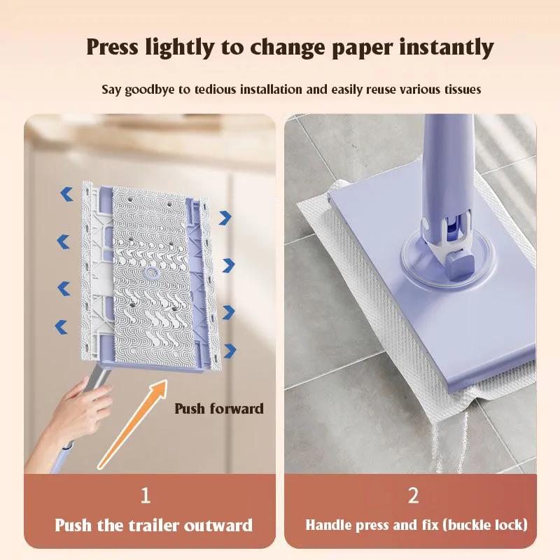 Nowy Automatyczny Klips do Mopu z Mikrofibry do Czyszczenia Twarzy, Usuwania Kurzu, Papieru, Suchej Ścierki, Mopa do Podłogi, Mokrej Ścierki, Gospodarstwa Domowego, Wielofunkcyjny