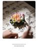 Ceramic Handmade Lotus Incense Holder - No Ash Falling, Indoor Stick Incense Base Ornament