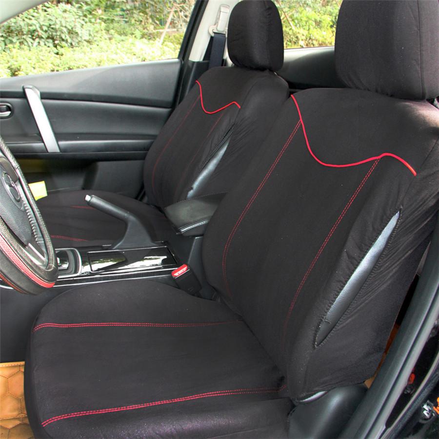 Universal Front 2 Seat Car Driver's Seat Cover Protector Red & Black Fit For Most Car, Truck, Suv