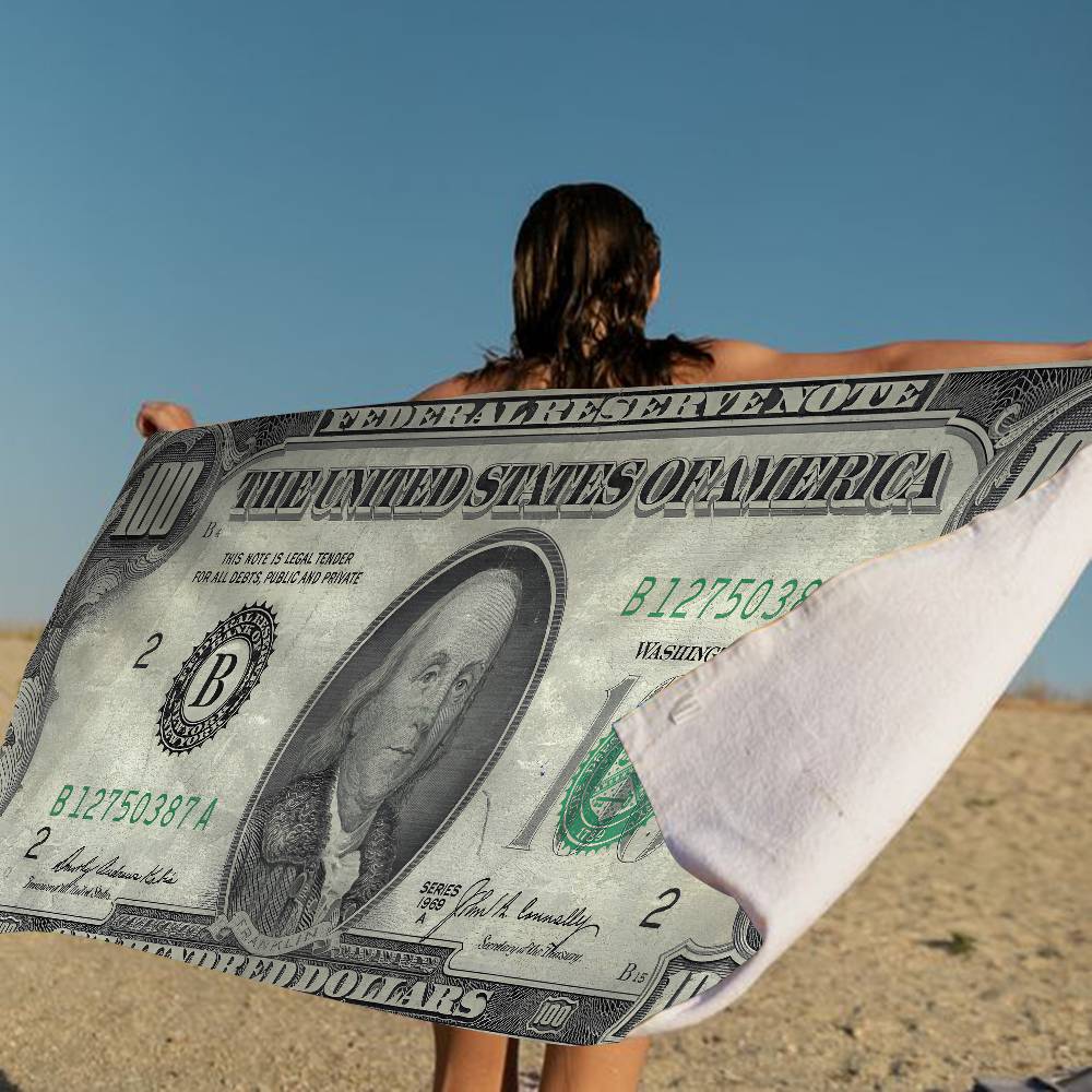 Dollar Luxury Microfiber Printed Beach Towel Mountain Climbing Yoga Beach Swimming Running Absorbent Soft Towel