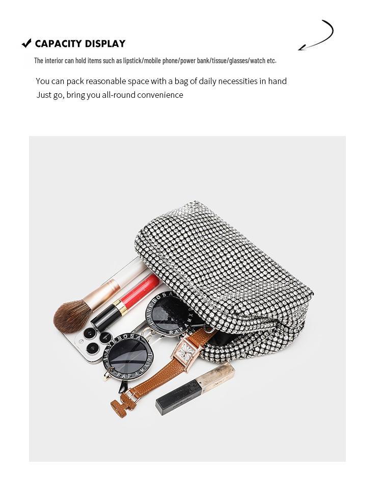 2024 Women's Rhinestone Evening Handbag: Diamond-Studded Clutch and Flashy Crossbody Bag