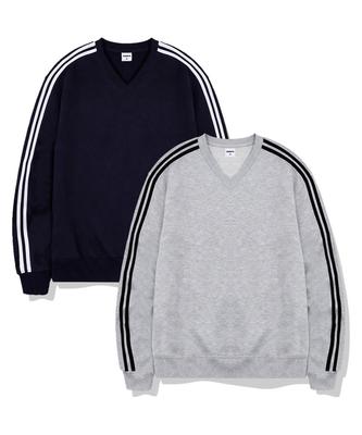Neseupaseutyudio Lined Oversized Track V-Neck Sweatshirt 5 Colors [Nspv_9001]